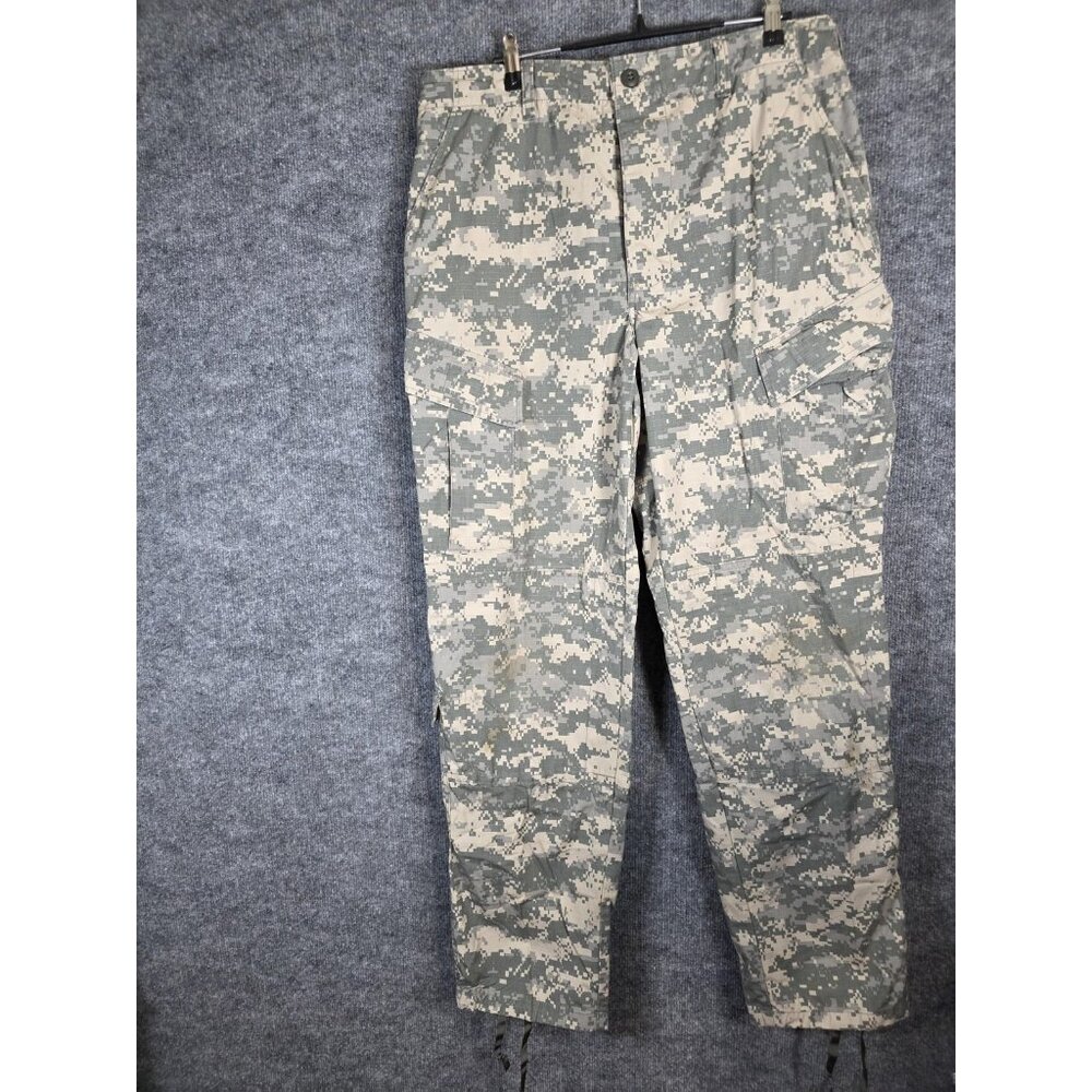 US Army Combat Uniform Pants Mens Medium Long Camo Cargo Military Stain Ripstop